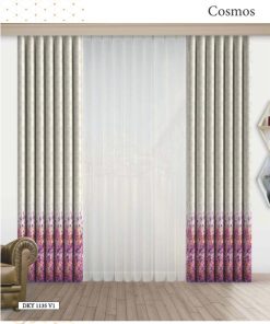 BASKILI DİKEY TÜL-COSMOS