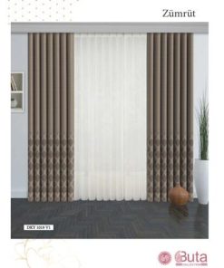 BASKILI DİKEY TÜL-ZÜMRÜT