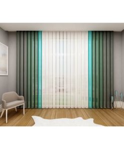 Tül Dikey Perde Yeşil Geçişli