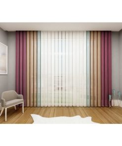 Tül Dikey Perde Mürdüm-Hardal