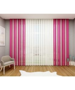 Fuşya-Pembe Kombinli Tül Dikey Perde
