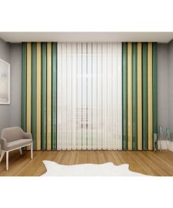 Tül Dikey Perde Sarı-Yeşil