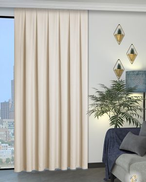 Alternative view of Düz Keten Fon Perde-EKRU